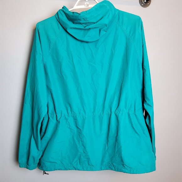 L.L. Bean Men's Tall Teal Light Jacket Size XL Made in USA Hooded Front Pocket - Picture 2 of 6